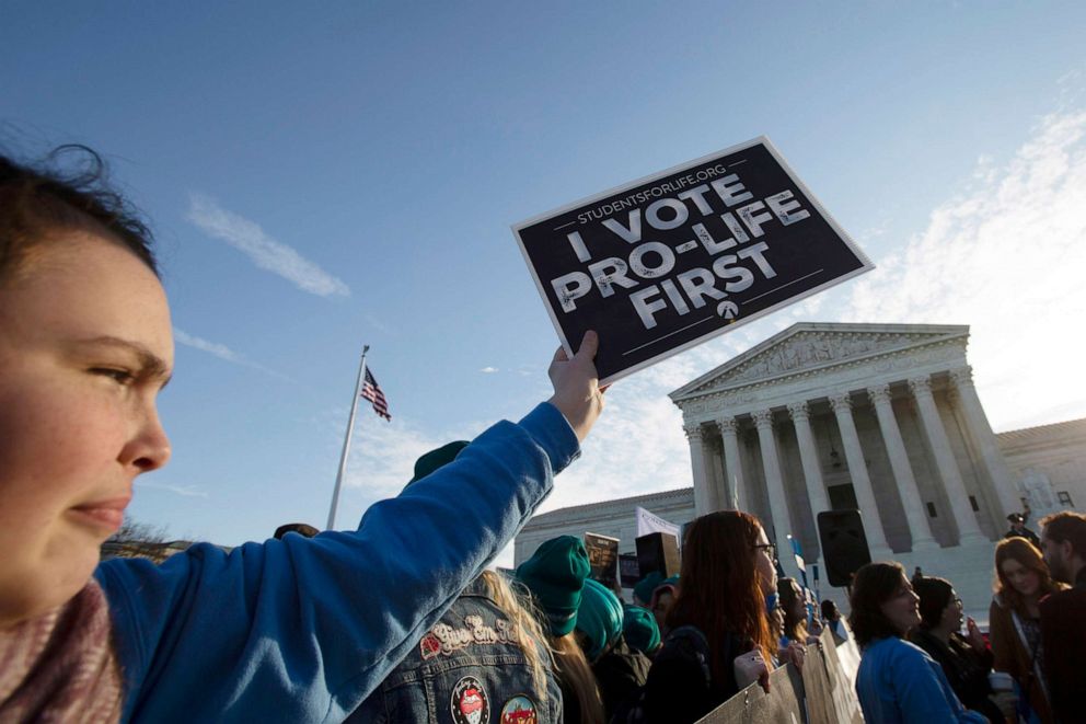 PHOTO: Anti-abortion demonstrators rally outside of the Supreme Court in Washington, D.C., March 4, 2020.