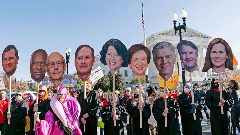 Thousands gathered outside the Supreme Court on Wednesday as the court heard arguments in the most serious challenge to Roe vs. Wade in 30 years.