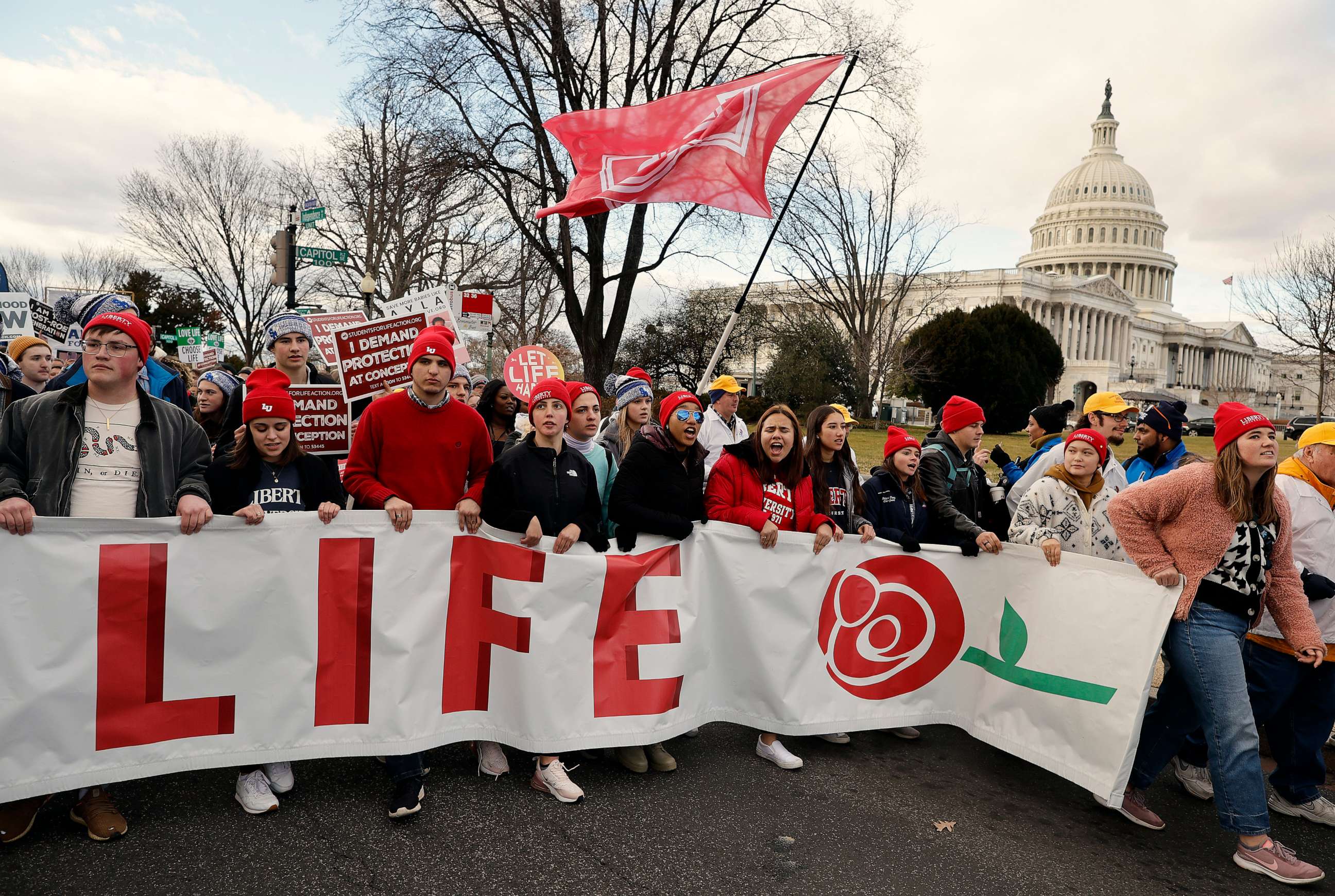 PHOTO: People attend the 50th annual March for Life rally on the National Mall on Jan. 20, 2023 in Washington, DC.