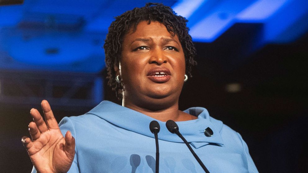Photo of Stacey Abrams giving a speech