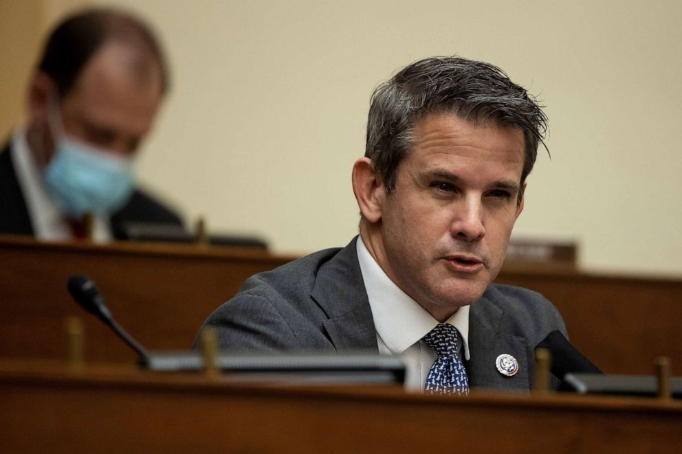 PHOTO: Representative Adam Kinzinger speaks during a House Foreign Affairs Committee hearing in Washington, D.C., March 10, 2021.