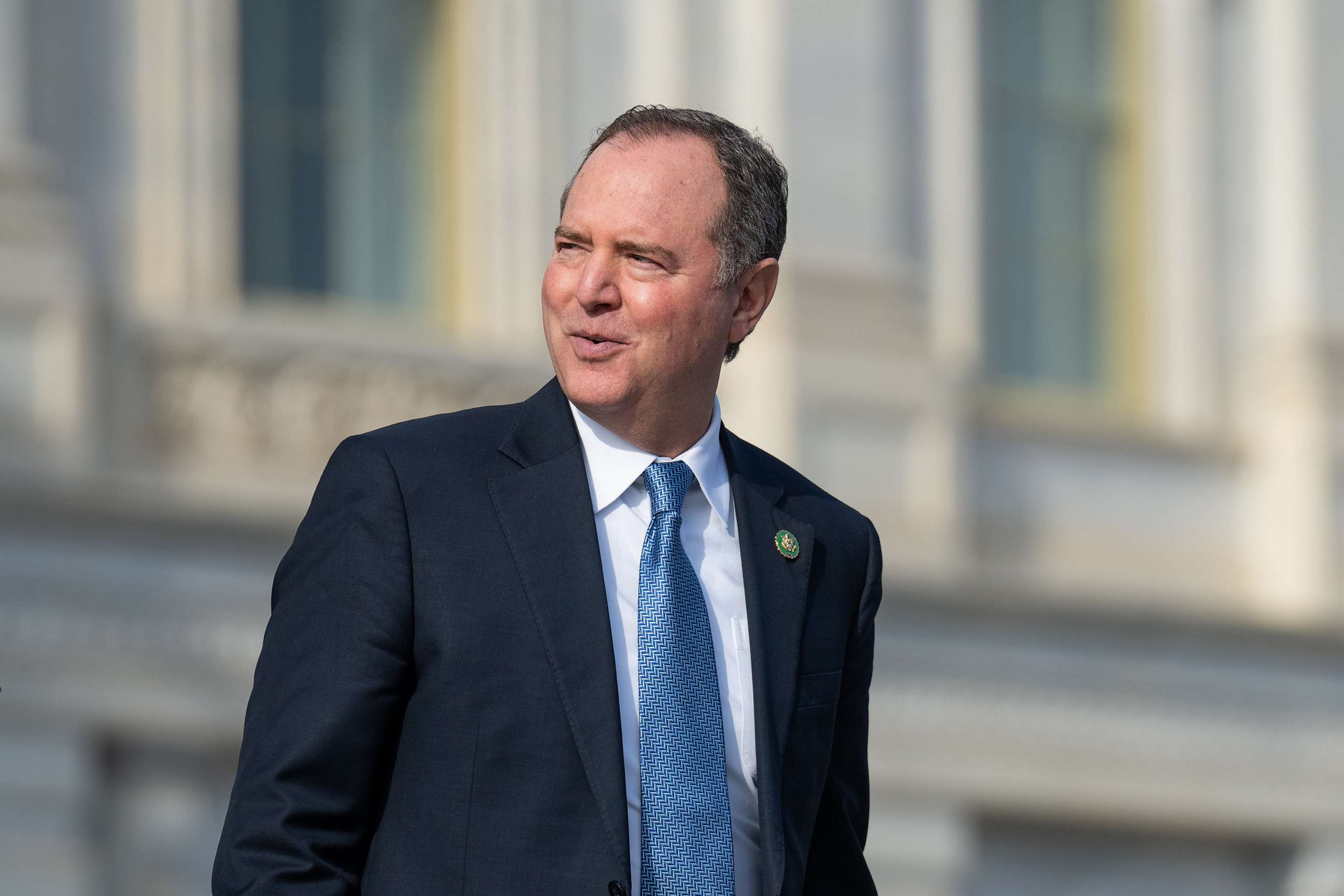 PHOTO: Rep. Adam Schiff, D-Calif., walks down the House steps, Jan. 12, 2023, in Washington.