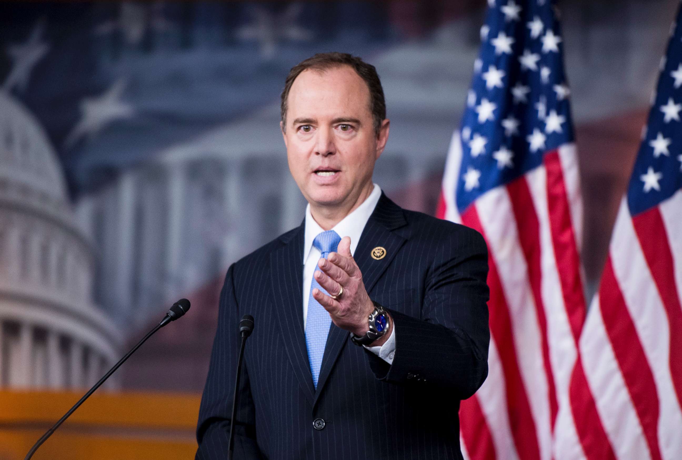 PHOTO: House Intelligence ranking member Rep. Adam Schiff, D-Calif., holds a media availability on the committee's Russia investigation, Feb. 27, 2017. 