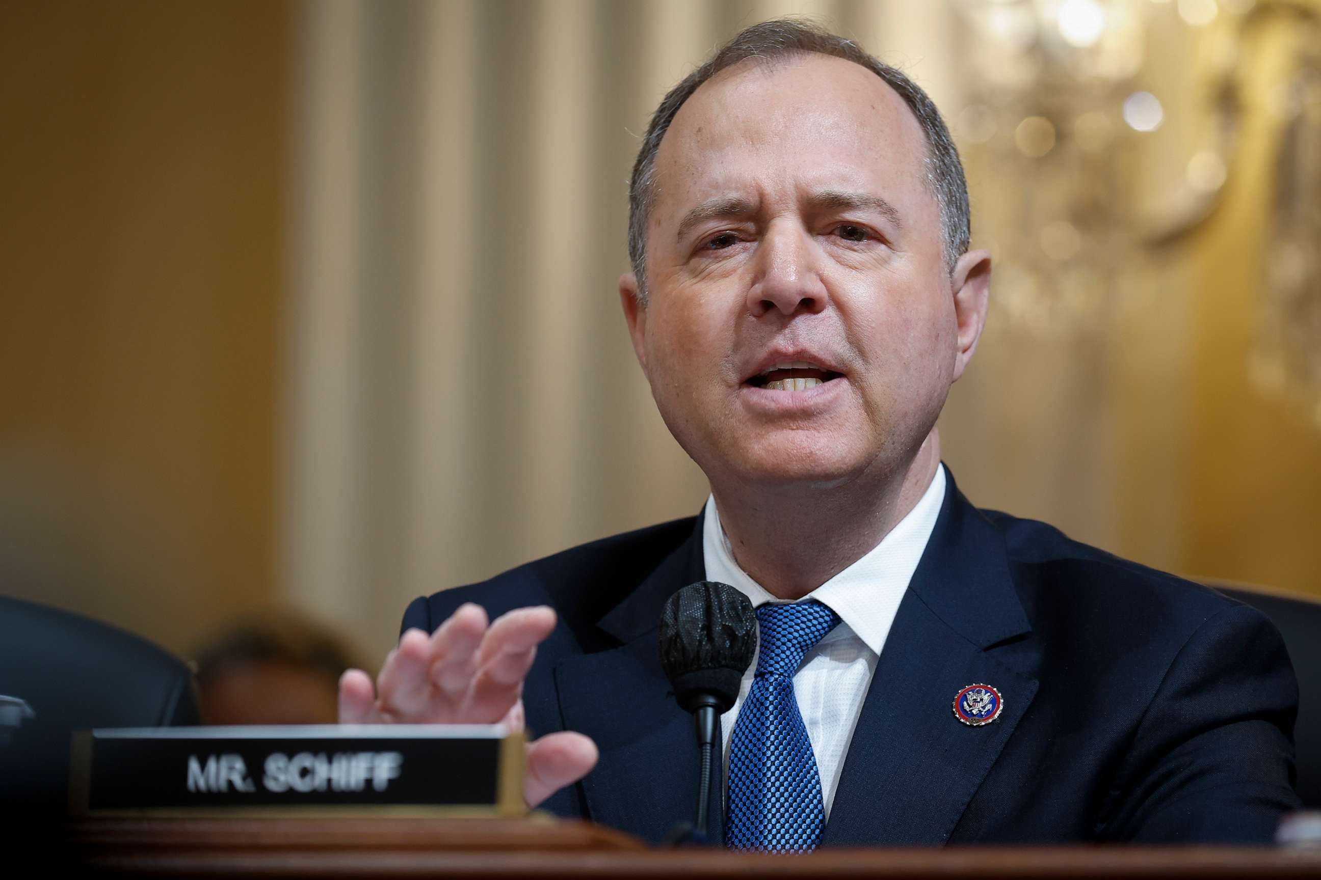 PHOTO: In this Dec. 19, 2022, file photo, Rep. Adam Schiff delivers remarks during the last hearing of the House Select Committee to Investigate the January 6 Attack on the U.S. Capitol, on Capitol Hill in Washington, D.C.