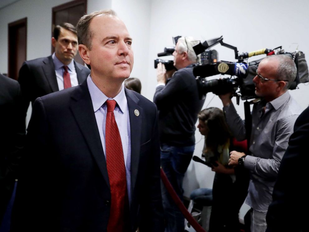 PHOTO: House Intelligence Committee ranking member Rep. Adam Schiff arrives for a Democratic caucus meeting in the U.S. Capitol Visitors Center, Nov. 14, 2018, in Washington, D.C.