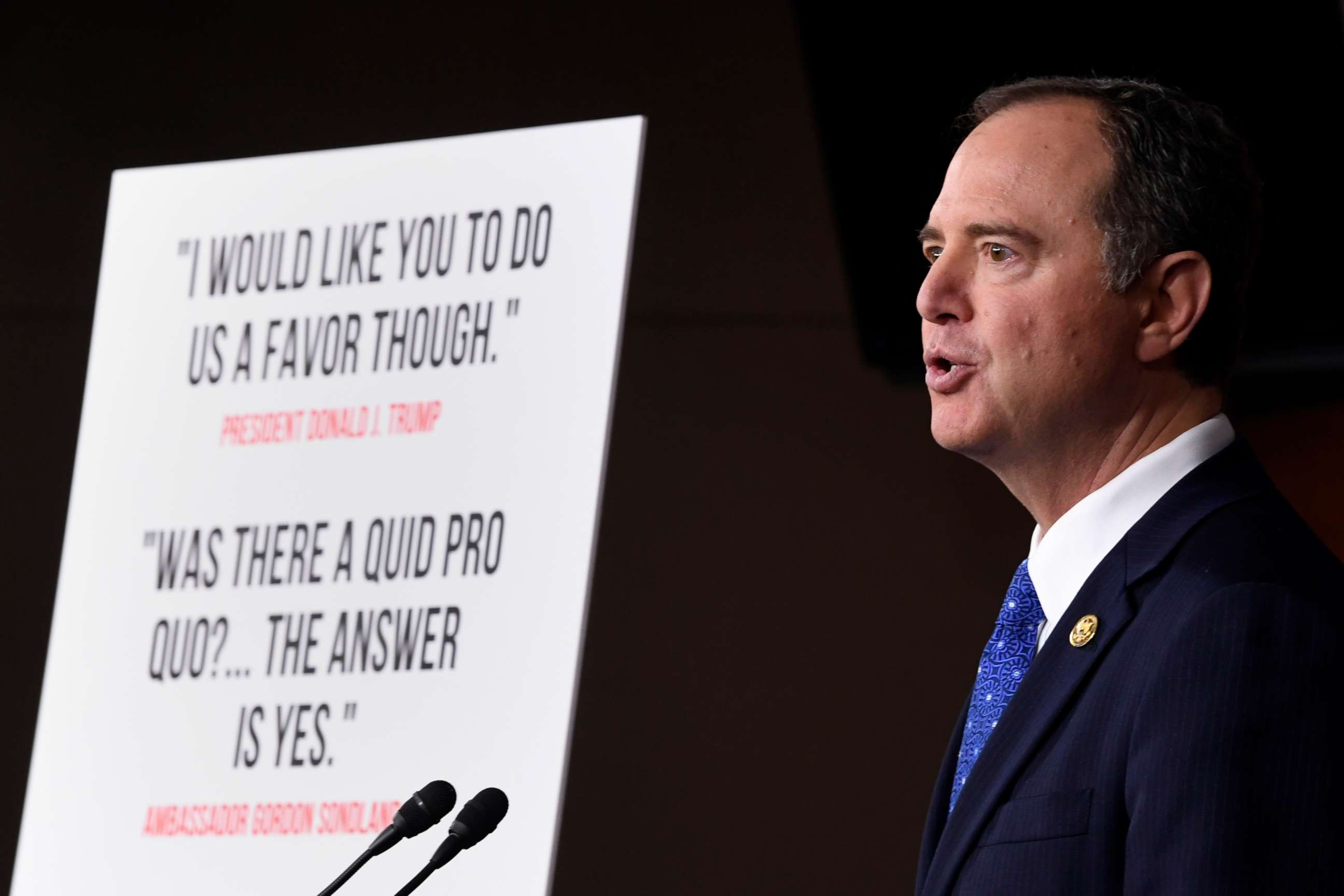 PHOTO: House Intelligence Committee Chairman Adam Schiff speaks during a news conference on Capitol Hill in Washington, Dec. 3, 2019.