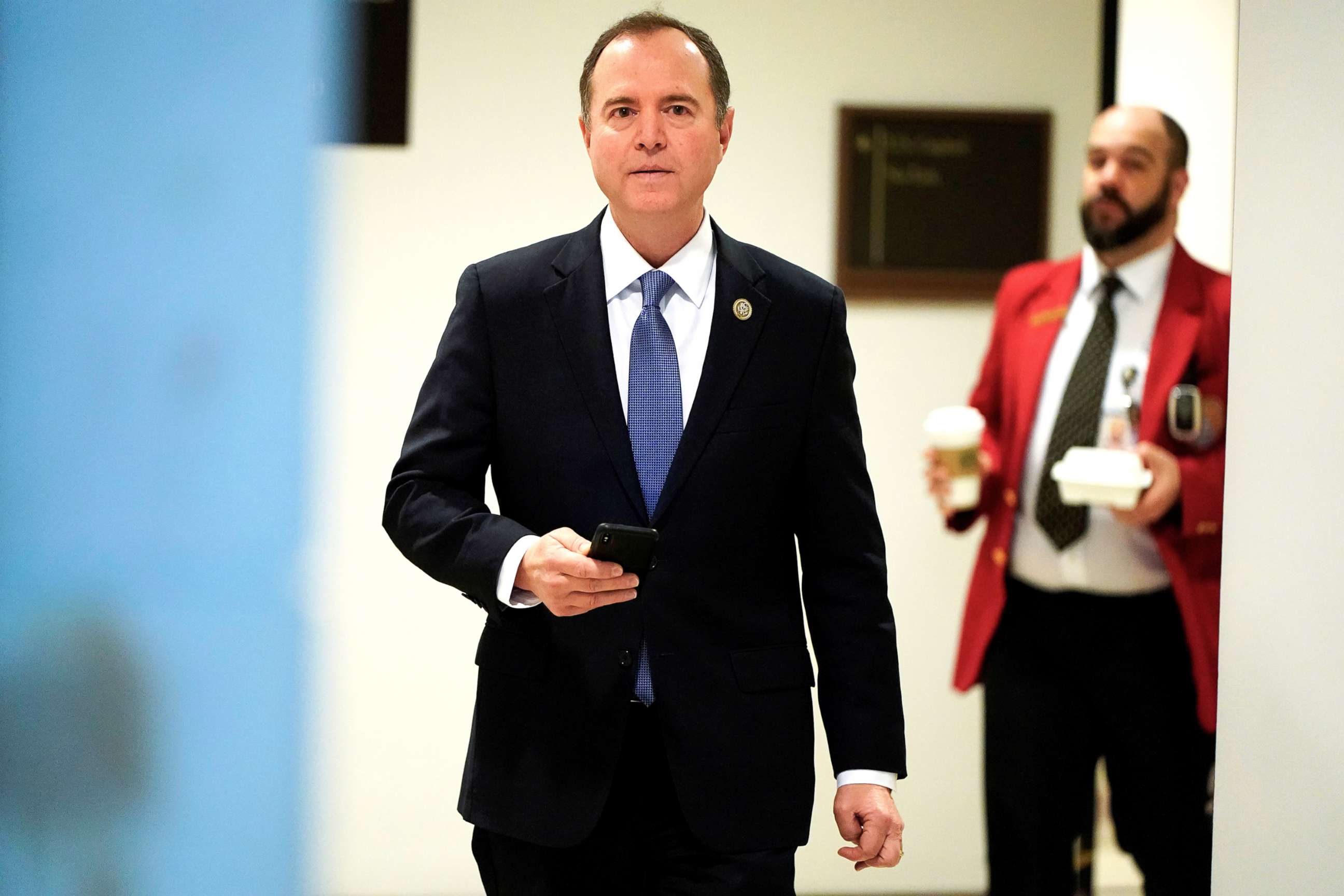 PHOTO:Chairman of the House Intelligence Committee Adam Schiff arrives on Capitol Hill in Washington, Feb 28, 2019.
