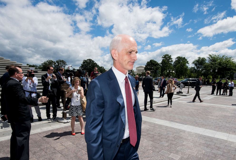 PHOTO: Rep. Adam Smith leaves the Capitol following the final votes of the week on June 21, 2019.