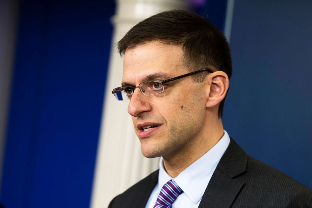 PHOTO: Treasury Undersecretary for Terrorism and Financial Intelligence Adam Szubin speaks to reporters during the daily press briefing about combating funds going to the Islamic State group, on Dec. 16, 2015, at the White House.