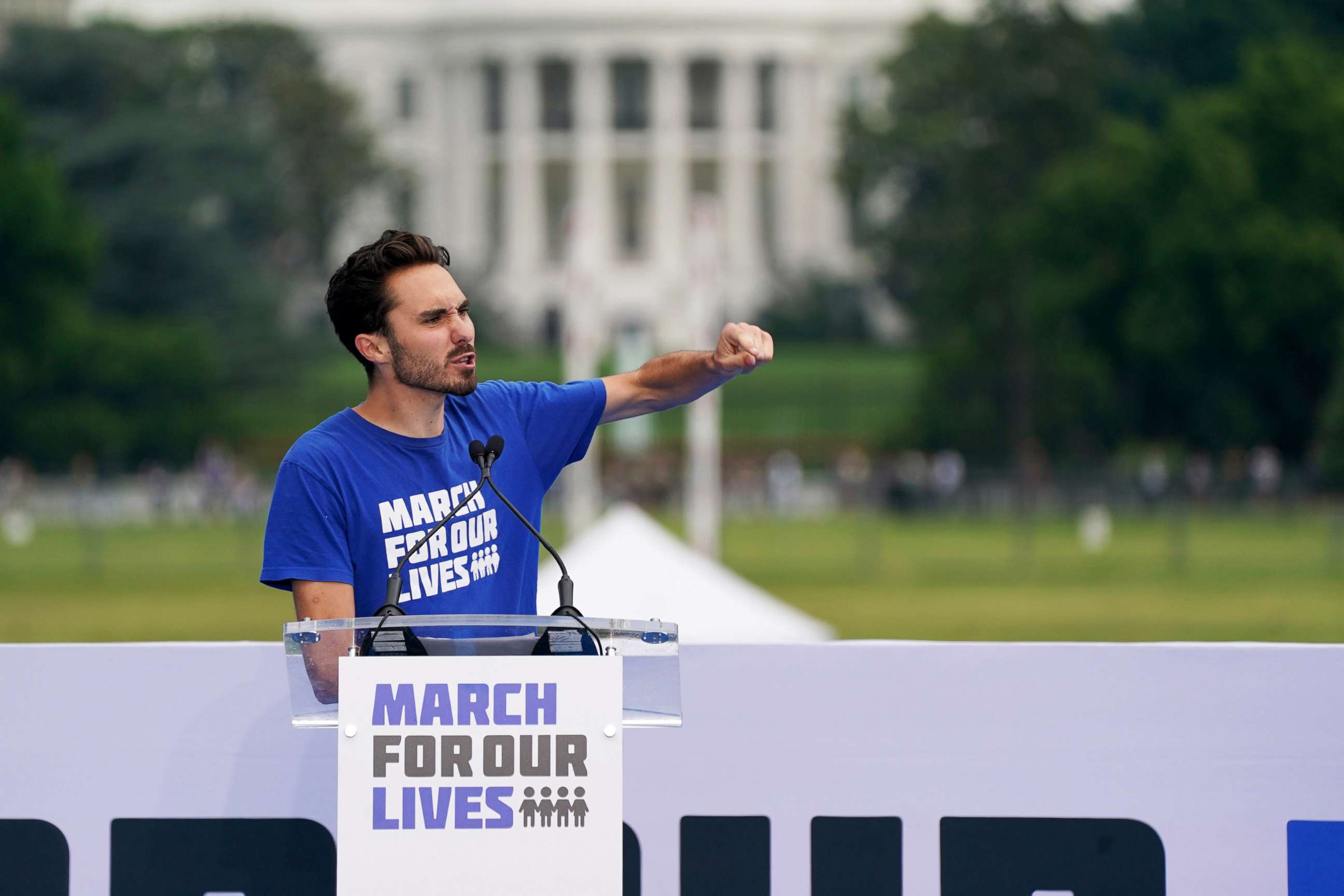 PHOTO: David Hogg speaks during March for Our Lives in Washington, June 11, 2022.