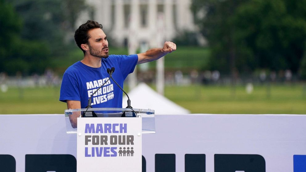 PHOTO: David Hogg speaks during March for Our Lives in Washington, June 11, 2022.