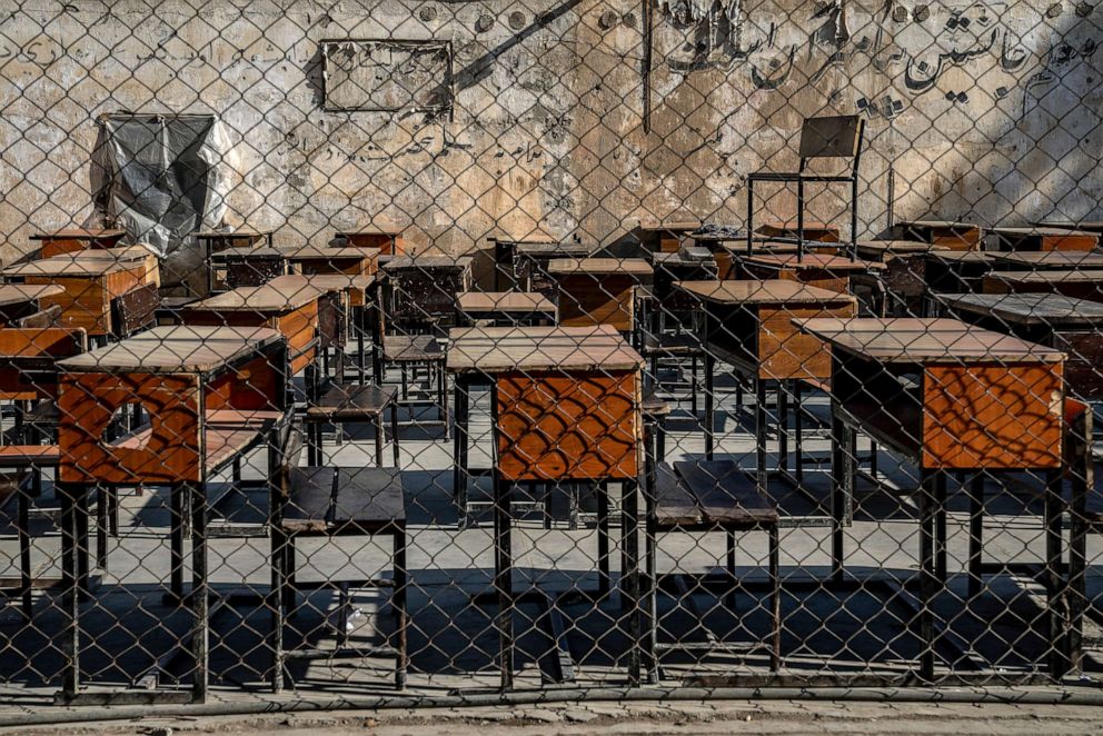 Photo: Empty school benches in Kabul, Afghanistan, December 22, 2022.