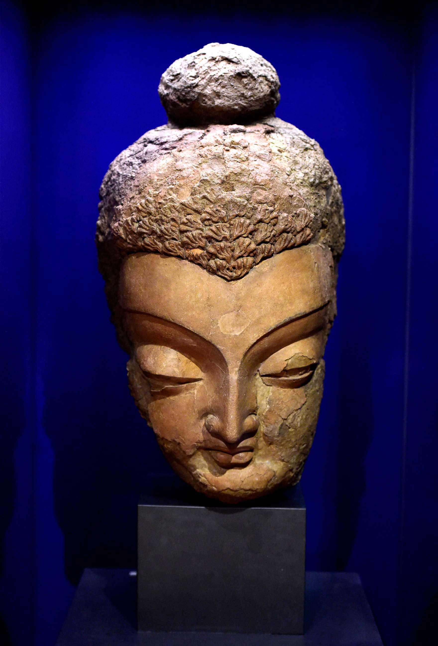 PHOTO: Buddhist sculptures, ceramic vessels and gold and silver coins on loan from Afghanistan's National Museum of Afghanistan in Kabul, are exhibited in Prague's Naprstek Museum in Prague, Czech Republic, Feb.  4, 2016.   