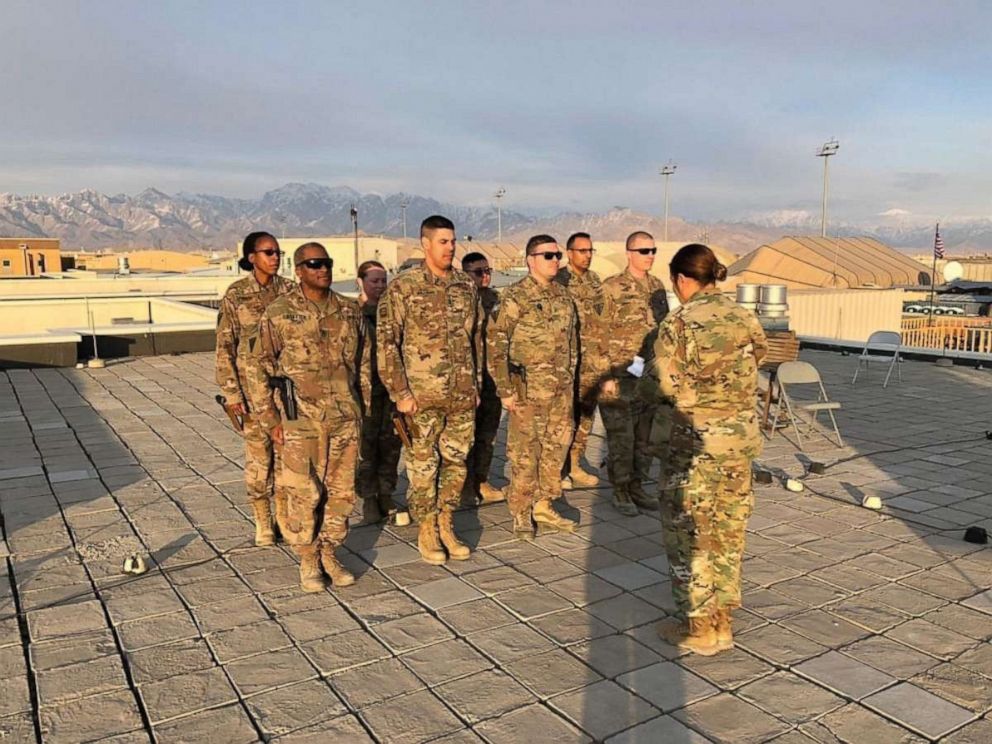 PHOTO: Soldiers from the 3rd Medical Command - Deployment Support stand in formation prior to a patching ceremony at Bagram Airfield, Afghanistan, Feb. 20, 2020. 