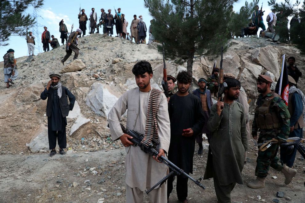 PHOTO: Afghan militiamen join Afghan defense and security forces during a gathering in Kabul, Afghanistan, June 23, 2021.