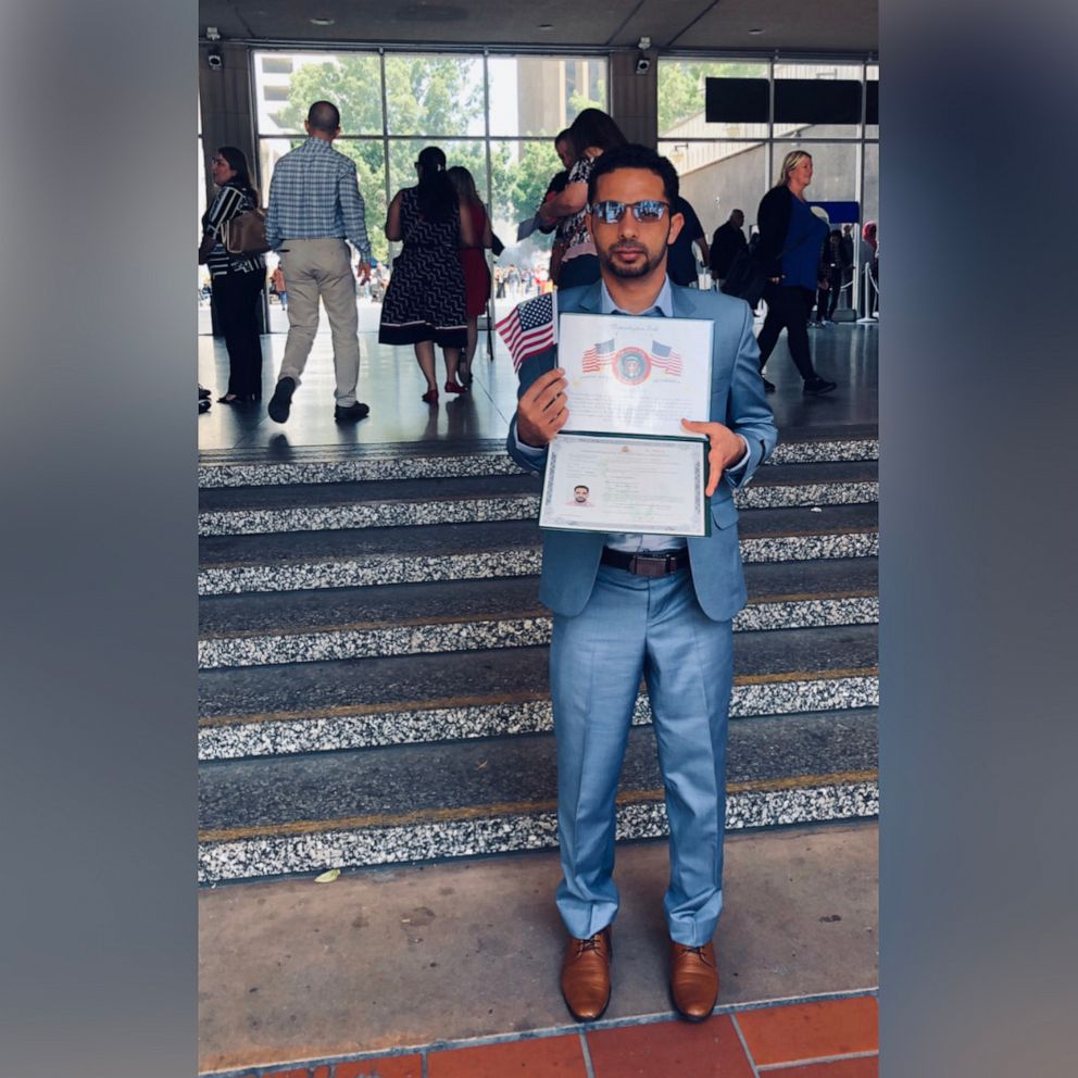 PHOTO: Prince Wafa poses for a photo at his naturalization ceremony in California on June 17, 2019. 