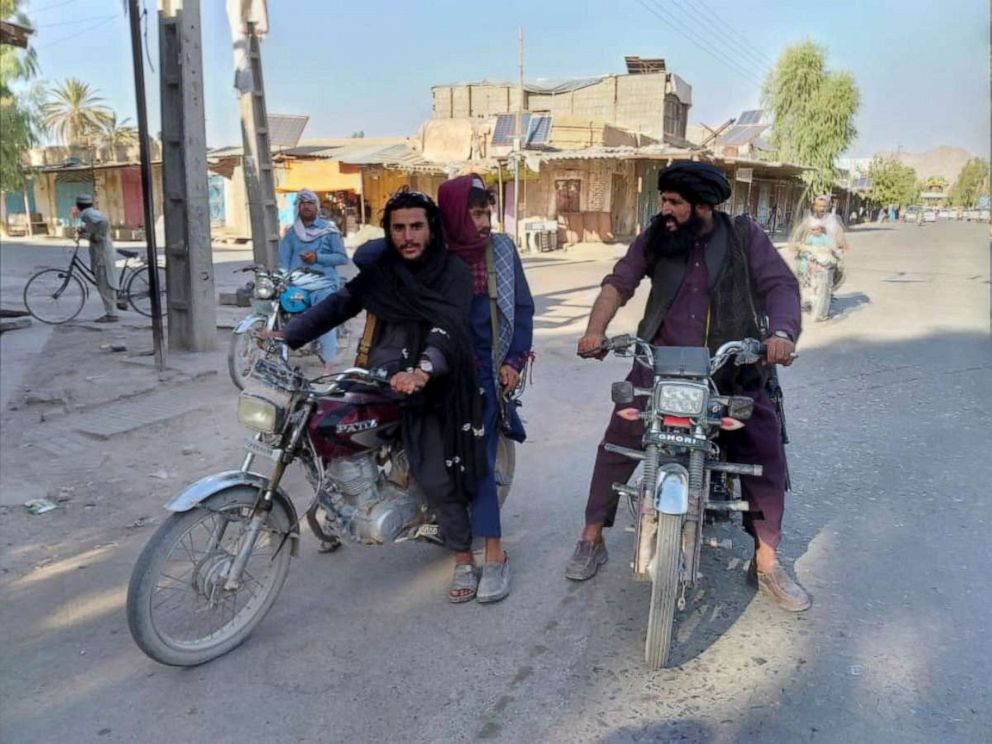 PHOTO: Taliban fighters patrol Farah, Afghanistan, Aug. 11, 2021.