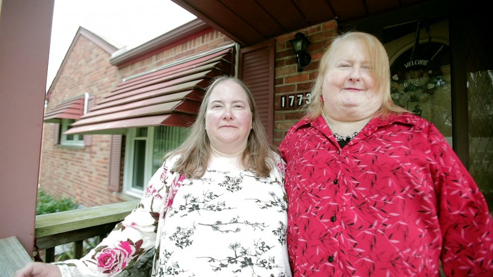 PHOTO: Aimee Stephens, right, with wife Donna Stephens at their home in Michigan.