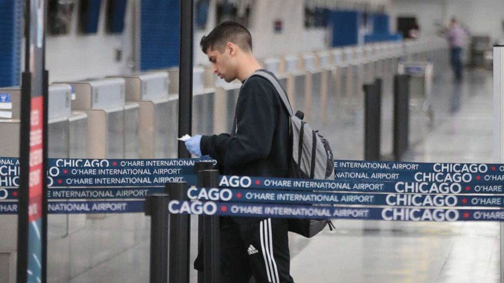 The international terminal at O'Hare Airport is seen nearly devoid of travelers, March 12, 2020 in ChicagoScott Olson/Getty Images, FILE