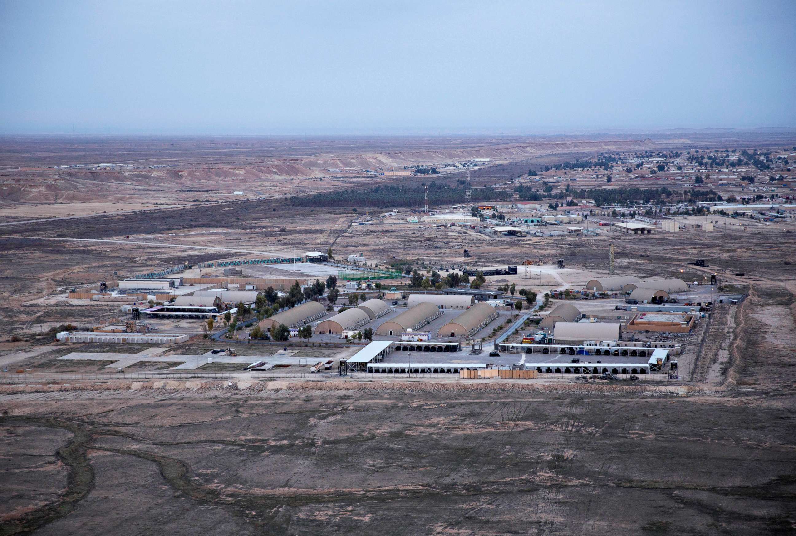 PHOTO: This Dec. 29, 2019 file photo shows Ain al-Asad air base in the western Anbar desert, Iraq.