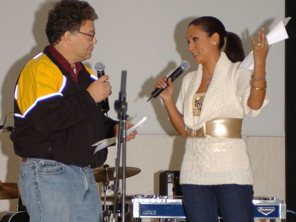 PHOTO: Al Franken and Leanne Tweeden entertain the soldiers with a skit involving underwear at Forward Operating Base Marez in Mosul, Iraq, Dec 16, 2006.