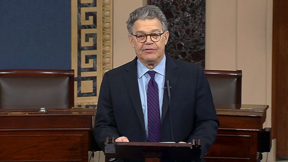 In this image from video from Senate Television, Sen. Al Franken, D-Minn., speaks on the Senate floor of the Capitol in Washington, Dec. 7, 2017.  Franken said he will resign from the Senate in coming weeks following a wave of sexual misconduct allegations and a collapse of support from his Democratic colleagues, a swift political fall for a once-rising Democratic star. 