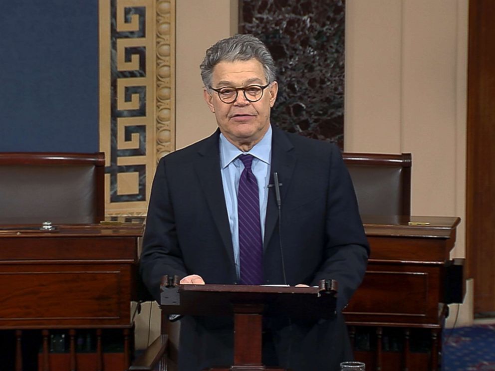 PHOTO: In this image from video from Senate Television, Sen. Al Franken, D-Minn., speaks on the Senate floor of the Capitol in Washington, Dec. 7, 2017.