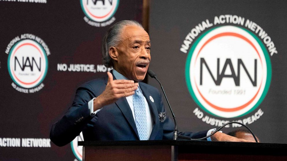 PHOTO: Al Sharpton speaks during a gathering of the National Action Network, April 3, 2019, in New York.
