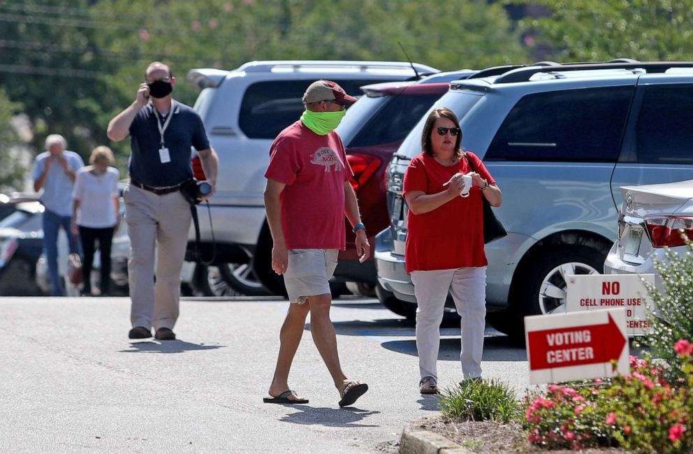 PHOTO: Alabama voters head to the polls at the Volunteers of America Southeast Chapter, July 14, 2020, in Mobile, Ala.