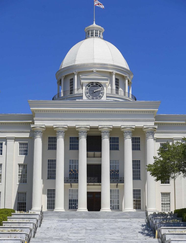 PHOTO: The Alabama State Capitol stands on May 15, 2019 in Montgomery, Ala.
