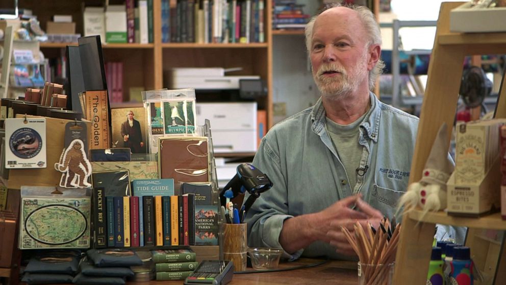 PHOTO: Clallam County, Washington resident Alan Turner talks about his country's political leanings.