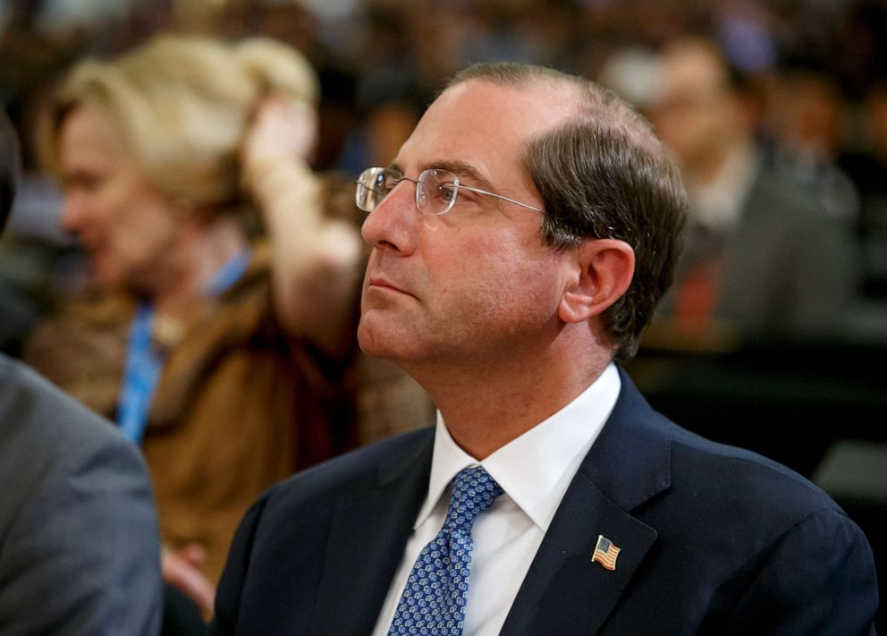 PHOTO: Secretary of Health and Human Services Alex Azar attends the 72nd World Health Assembly at the European headquarters of the United Nations in Geneva, Switzerland, May 20, 2019.