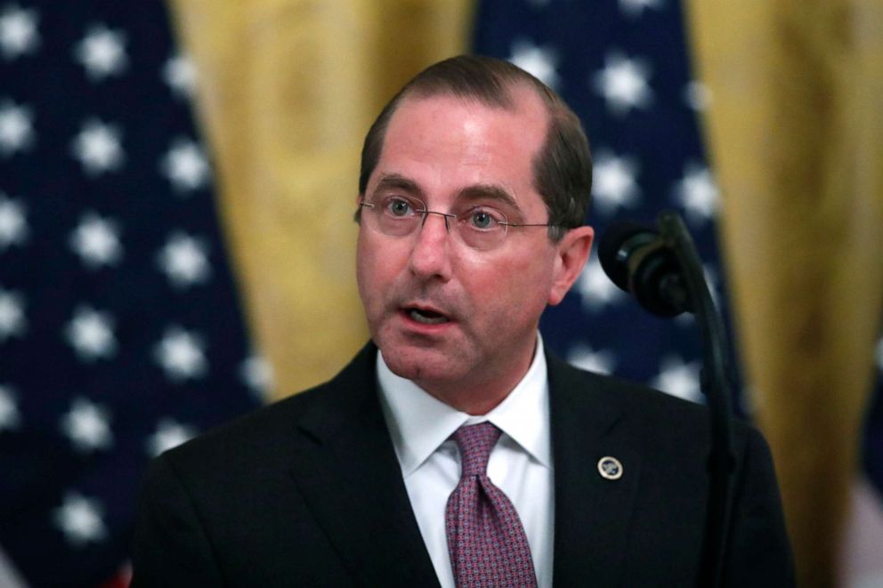 PHOTO: Health and Human Services Secretary Alex Azar speaks about protecting seniors, in the East Room of the White House, April 30, 2020, in Washington.