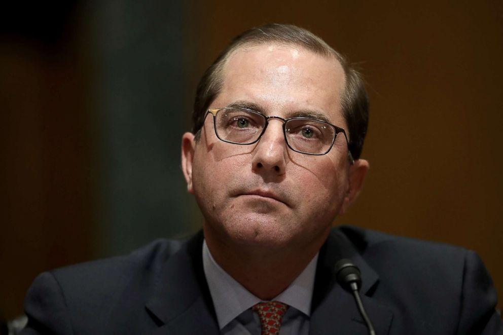 PHOTO: Alex Azar, Secretary of Health and Human Services nominee, testifies before the Senate Finance Committee Jan. 9, 2018 in Washington. 