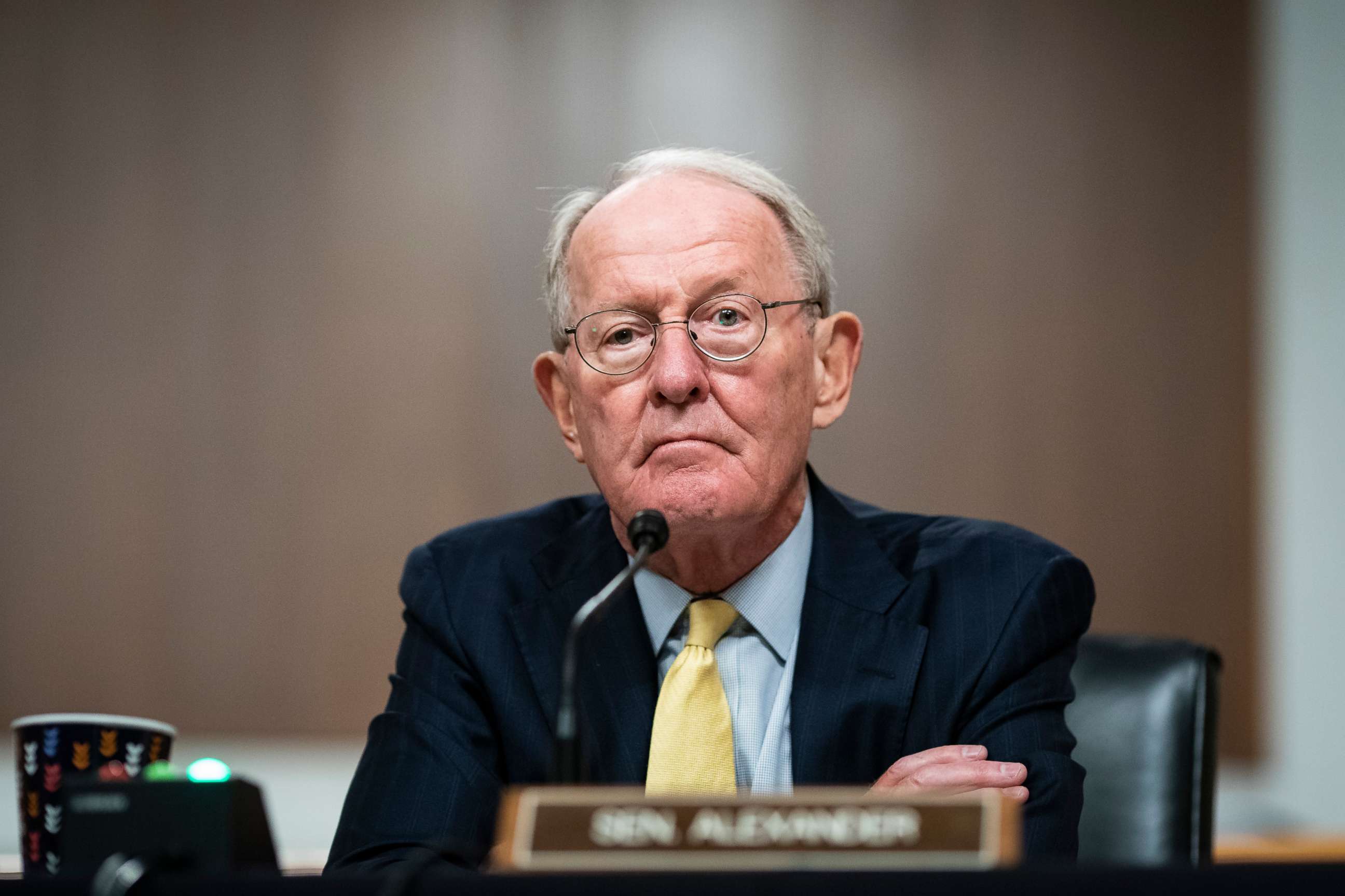 PHOTO: Sen. Lamar Alexander listens during a Senate Health, Education, Labor and Pensions Committee hearing on Capitol Hill in Washington, June 30, 2020.