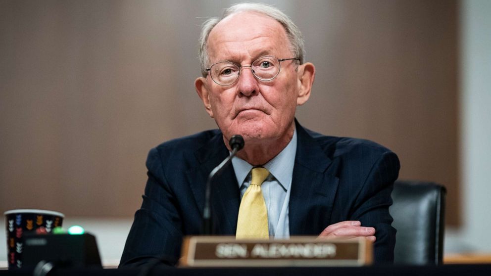 PHOTO: Sen. Lamar Alexander listens during a Senate Health, Education, Labor and Pensions Committee hearing on Capitol Hill in Washington, June 30, 2020.
