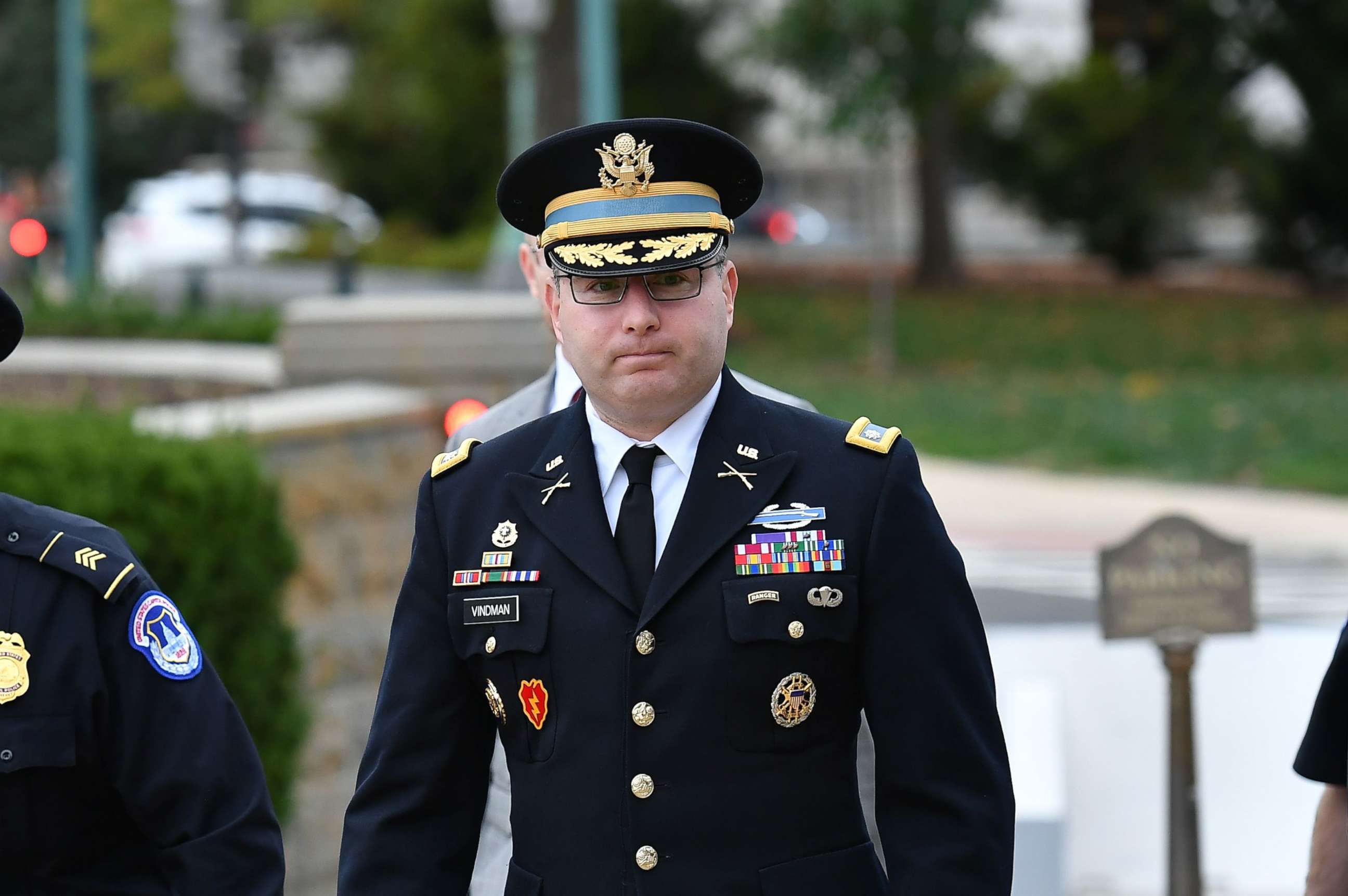 PHOTO:National Security Council Director for European Affairs Alexander Vindman arrives for a closed-door deposition at the US Capitol in Washington, D.C., Oct. 29, 2019.