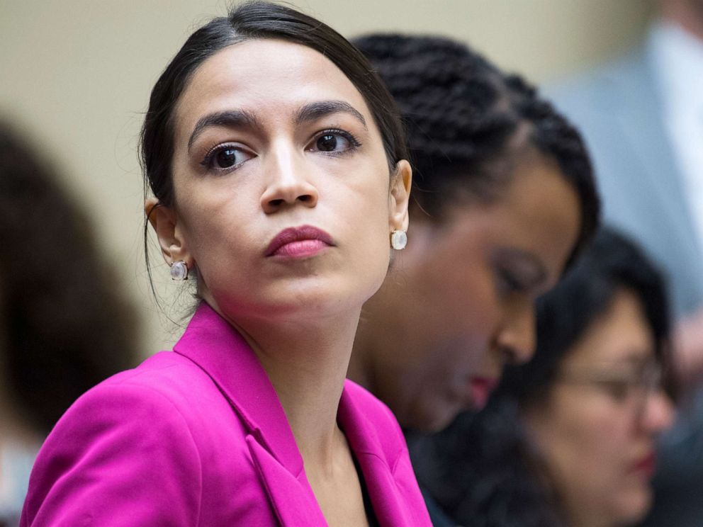 PHOTO: From left, Reps. Alexandria Ocasio-Cortez, Ayanna Pressley and Rashida Tlaib attend a House Oversight and Reform Committee hearing titled The Trump Administrations Response to the Drug Crisis, Part II, on Thursday, May 9, 2019.