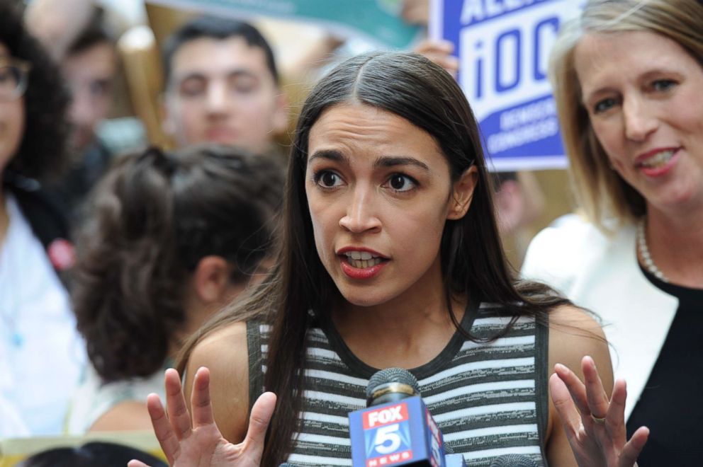 PHOTO: Alexandria Ocasio-Cortez speaks at a gathering where she endorsed a candidate for State Attorney General in New York, July 12, 2018.