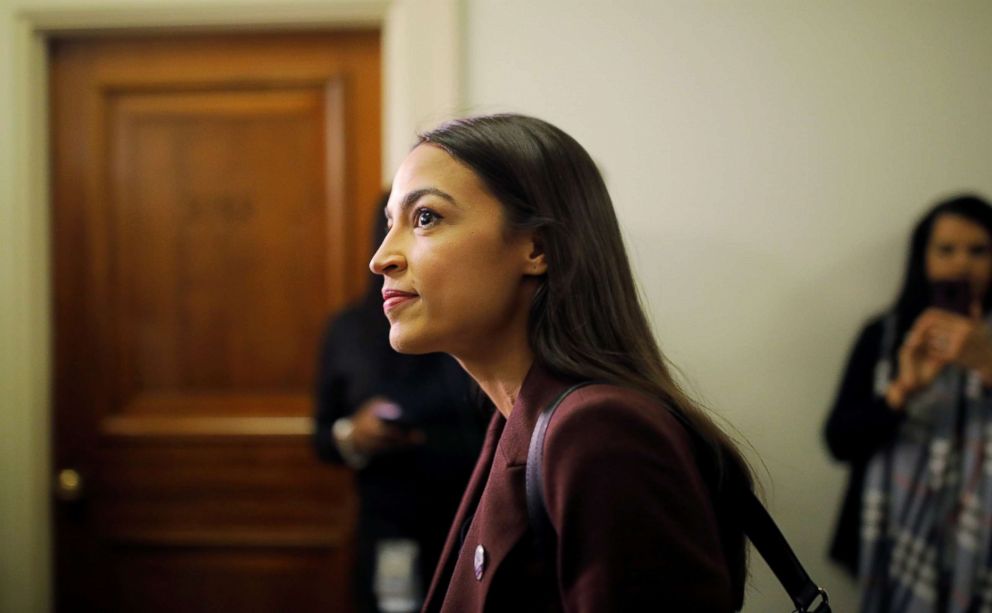 PHOTO: Rep. Alexandria Ocasio-Cortez arrives to listen to Michael Cohen testify at a House Committee on Oversight and Reform hearing on Capitol Hill in Washington, Feb. 27, 2019.