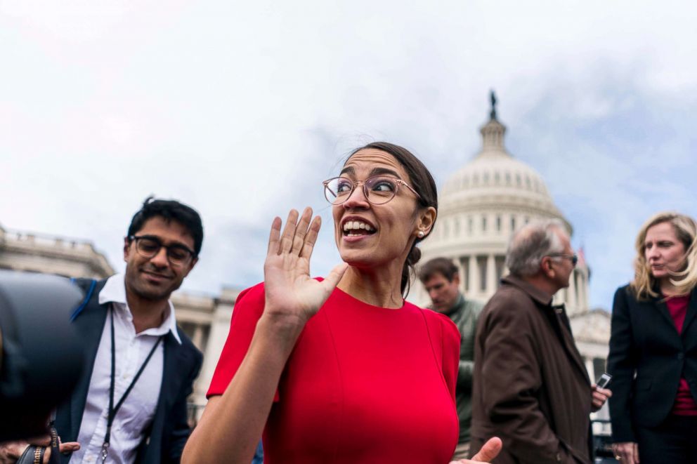 PHOTO: Alexandria Ocasio-Cortez departs after the Member-Elect class photo on the Capitol Hill in Washington, Nov. 14, 2018.