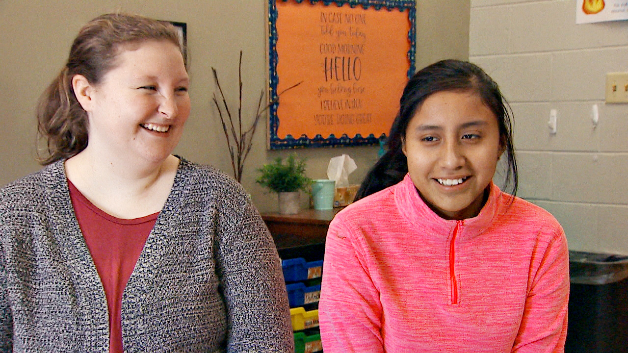 PHOTO: Fourth grade teacher Morgan Taake of Postville, Ia., adopted 12-year-old Jeidy Castillo Hernandez, whose parents were deported back to Guatemala after the 2008 ICE raid of the towns meatpacking plant.