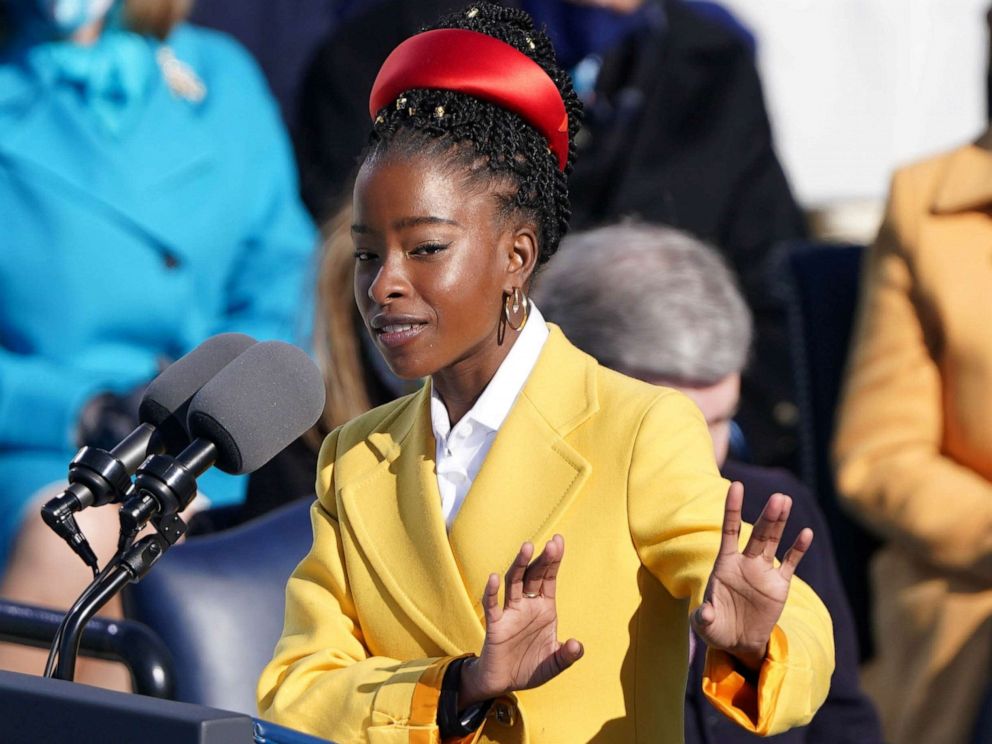 PHOTO: Amanda Gorman recites a poem during the inauguration of Joe Biden as the 46th President of the United States on the West Front of the U.S. Capitol in Washington, D.C., Jan. 20, 2021.