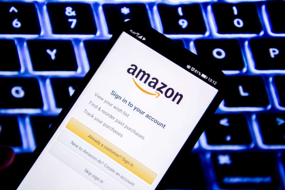 PHOTO: Amazon login screen on a mobile device.