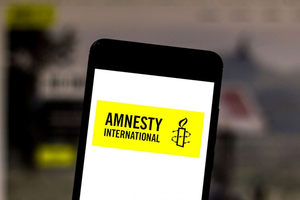 PHOTO: In this photo illustration a Amnesty International logo seen displayed on a smartphone.