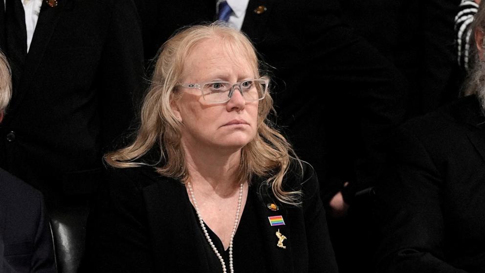 PHOTO: Amy Carter attends a ceremony where the flag-draped casket of her father, former President Jimmy Carter, lies in state in the Capitol, Jan. 7, 2025, in Washington, D.C.