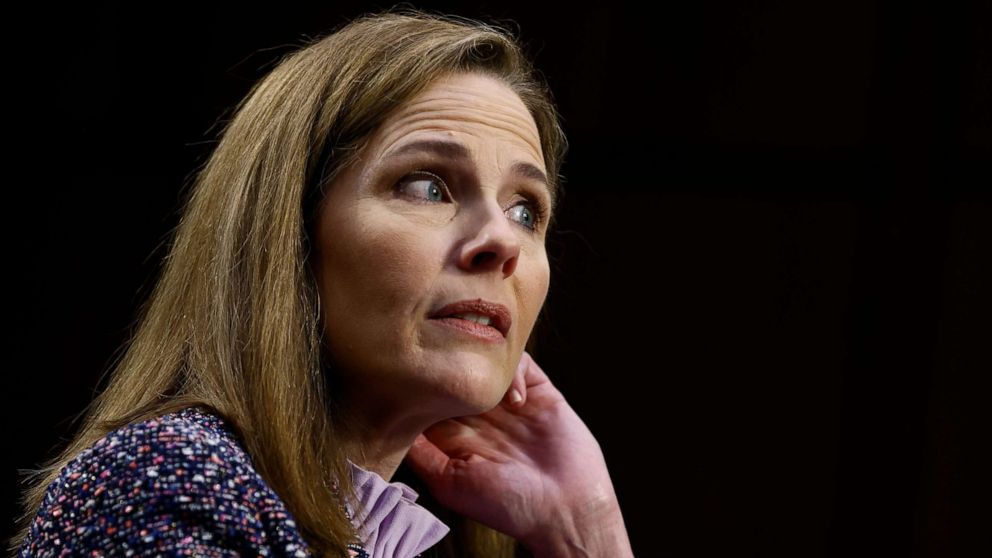 PHOTO: Supreme Court nominee Amy Coney Barrett participates in her Senate Judiciary Committee confirmation hearing on Capitol Hill on Oct. 14, 2020, in Washington.