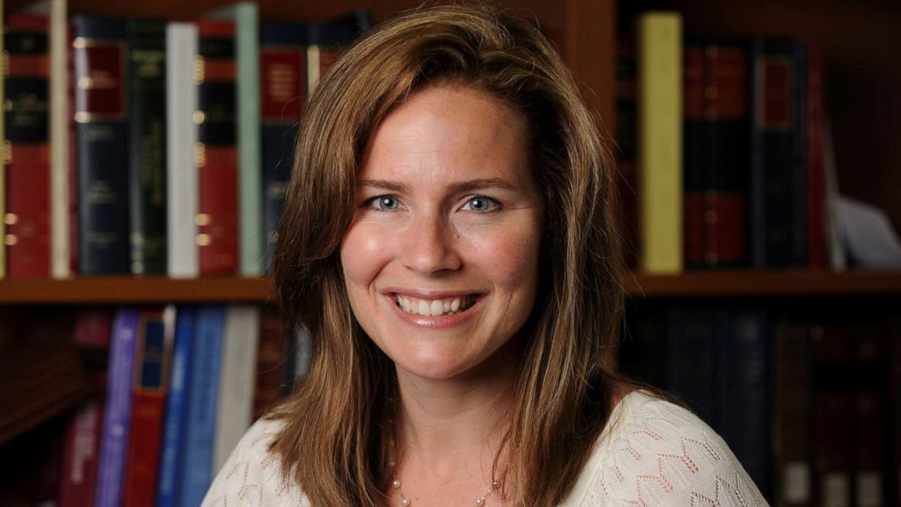 PHOTO: U.S. Court of Appeals for the Seventh Circuit Judge Amy Coney Barrett, a law professor at Notre Dame University, poses in an undated photograph obtained from Notre Dame University, Sept. 19, 2020.