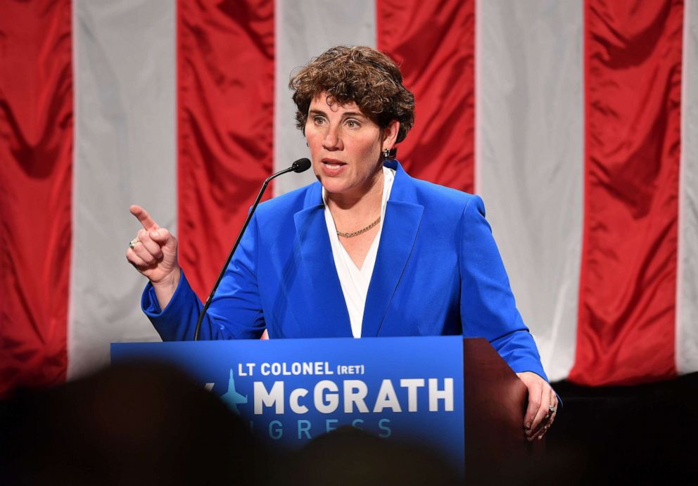 PHOTO: Amy McGrath address supporters after her loss during her Election Night Event at the EKU Center for the Arts on Nov. 6, 2018, in Richmond, Ky.