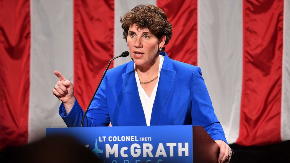 PHOTO: Amy McGrath address supporters after her loss during her Election Night Event at the EKU Center for the Arts on Nov. 6, 2018, in Richmond, Ky.